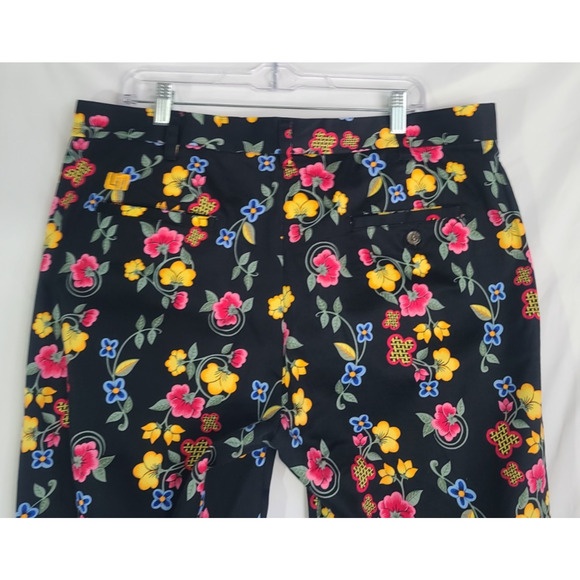 Loudmouth Womens Black Floral Multicolor Golfing Capri Pants 20W Plus - Picture 4 of 5